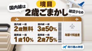 飛行機に乗る時３歳を２歳とごまかせる？ばれるとどうなるの？