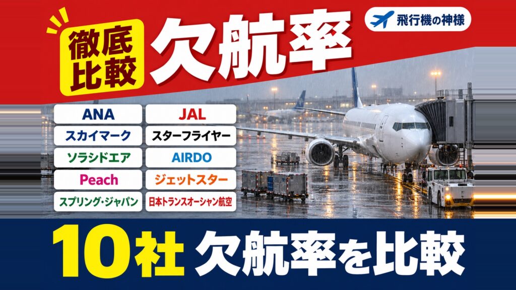 欠航しにくい航空会社は？10社の欠航率0%と2.32%の差