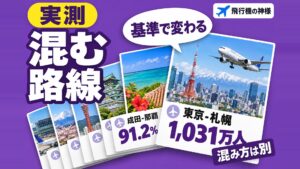 国内線で混んでいる路線はどこ？1位が利用者数と座席利用率で違う
