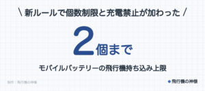 飛行機にモバイルバッテリーは2個まで！100Whで条件が変わる