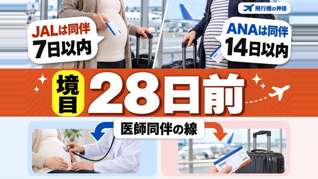 妊婦の飛行機は予定日28日前が境目？医師の同伴は会社で14日か7日
